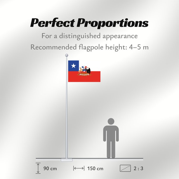 Flag Proportions: President of Chile Presidential flag of the Republic of Chile Étendard présidentiel du Chili Presidencial de la República de Chile Präsidentenstandarte von Chile Stendardo presidenziale del Cile Presidencial da República do Chile