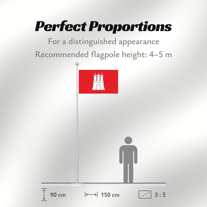 Flag Proportions: Hamburg	City Hamburg	Hamburg 	Landesflagge der Freien und Hansestadt Hamburg	Amburgo	Hamburga	Hamburgs flagg	Vun de Stadt Hamborg