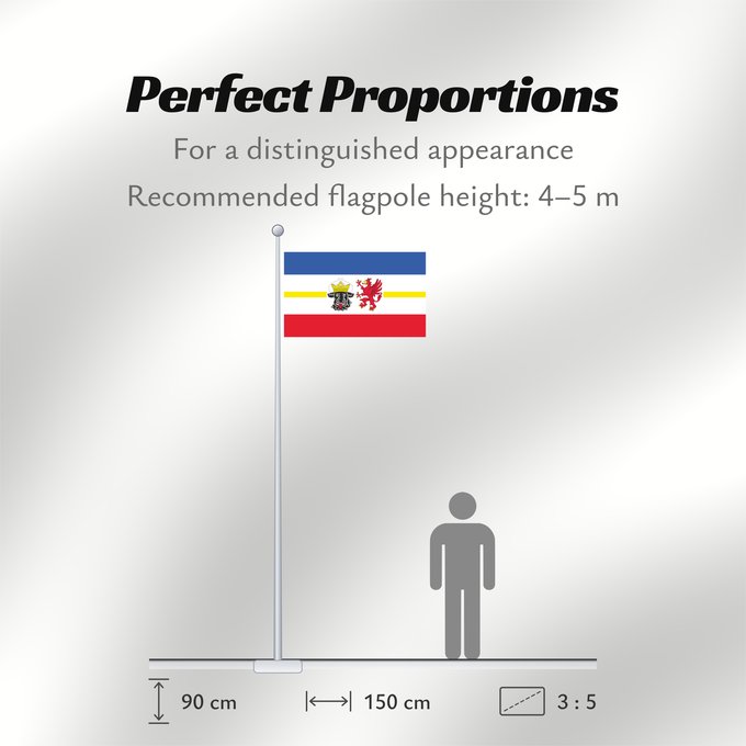 Flag Proportions: Mecklenburg-Western Pomerania Mecklenburg-Vorpommern Mecklembourg-Poméranie-Occidentale Mecklemburgo-Pomerania Occidental Meclemburgo-Pomerania Anteriore