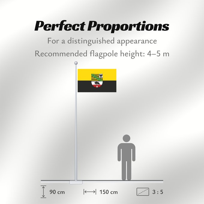 Flag Proportions: Saxony-Anhalt Saxony-Anhalt Saxe-Anhalt Sajonia-Anhalt Sachsen-Anhalt Sassonia-Anhalt