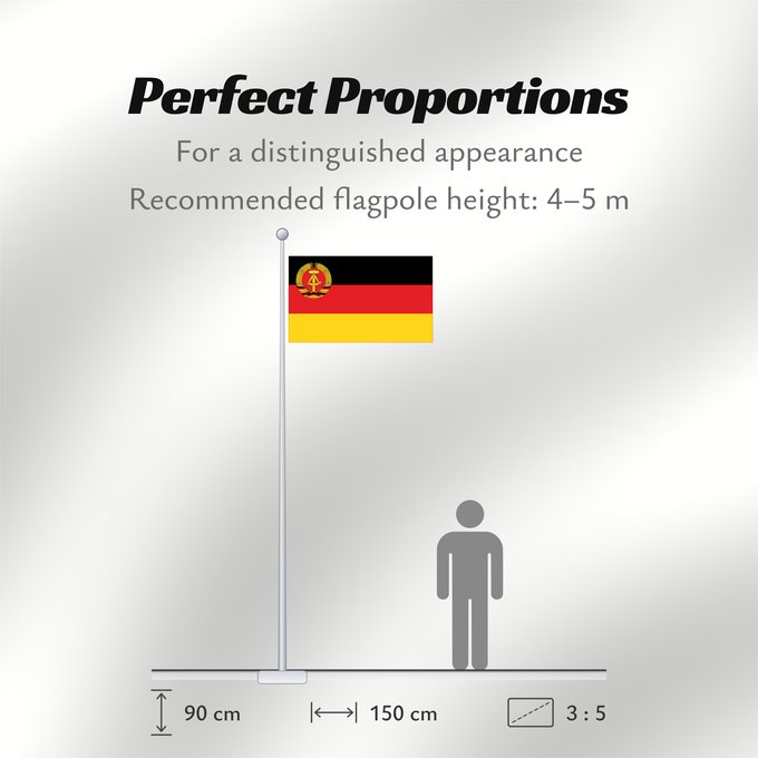 Flag Proportions: Civil Ensign of East Germany  1959–1973	Merchant flag of the German Democratic Republic  1959–1973	Pavillon marchand de la République démocratique allemande  1959–1973	Mercante de la République démocratique allemande  1959–1973	Die Handelsflagge der Deuts