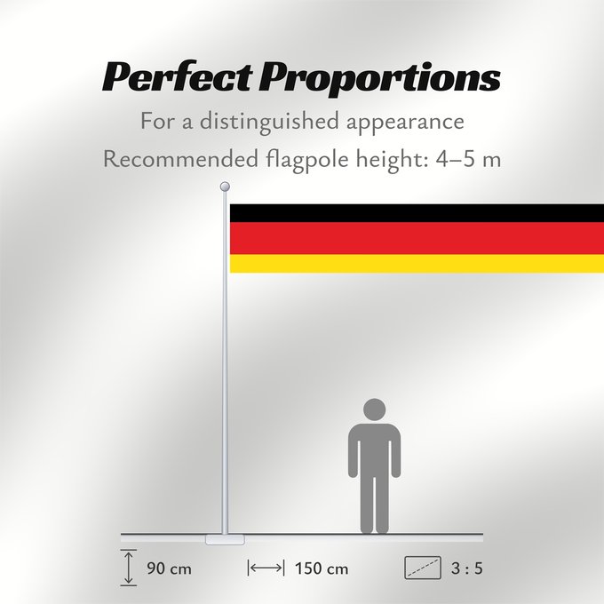 Flag Proportions: German post  1950-1994	The service flag of German Federal Post	Drapeau de service de la Poste fédérale allemande (1950-1994)	Bandera de servicio de la Administración Postal Federal Alemana (1950-1994)	Die Dienstflagge der Deutschen Bundespost	Bandiera di 