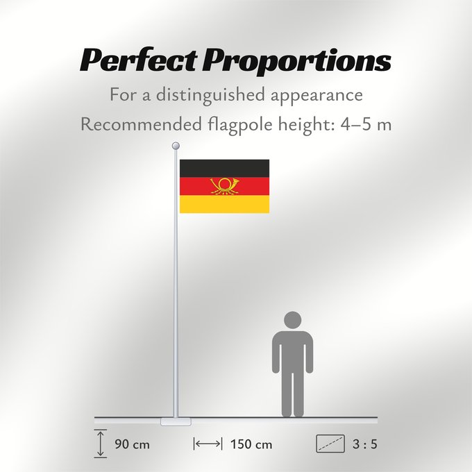Flag Proportions: German post East Germany German Post of the German Democratic Republic Drapeau de service de la Poste allemande de RDA (1959-1973) Bandera de servicio de Correos de Alemania Oriental (1959-1973) Die Dienstflagge der Deutschen Post der Deutschen Demokrati