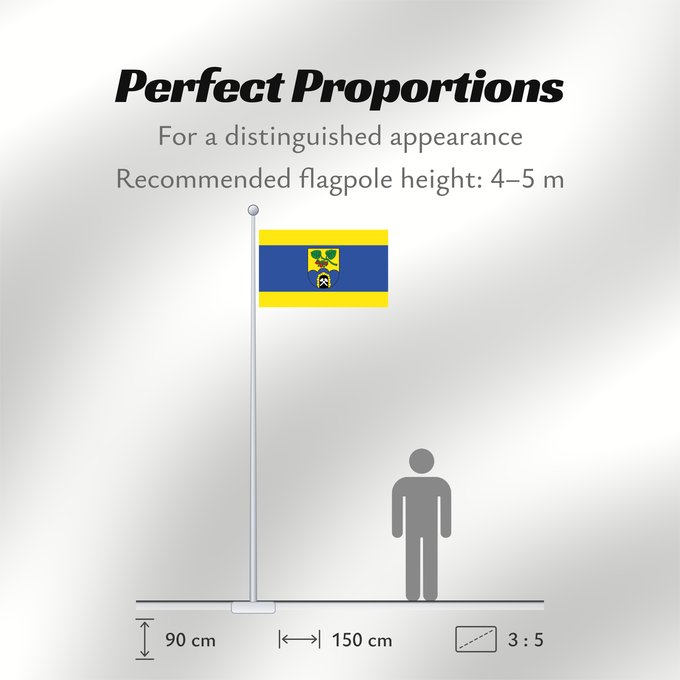 Flag Proportions: Sprockhoevel	Beschreibung der Flagge  Von Gelb zu Blau zu Gelb im Verhältnis 1 3 1 quergestreift