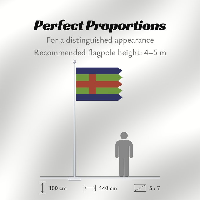 Flag Proportions: Jutland Jutlandic banner Jutland (proposé en 1975) Jutlandia (propuesta 1975) Jütland (Vorschlag 1975) Jutland (proposta 1975) Den Jydske Fane