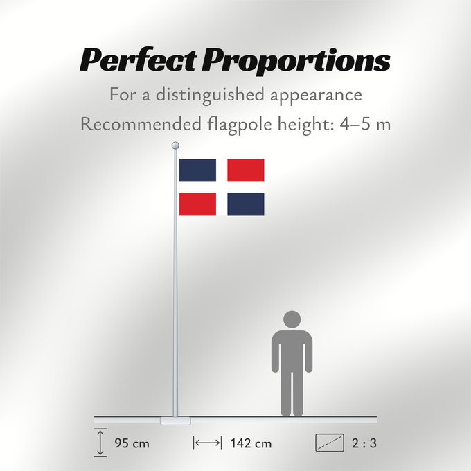 Flag Proportions: Civil Ensign of the Dominican Republic Dominican Republic - Civil Ensign République Dominicaine - Pavillon de Cabotage República Dominicana - Bandera de Cabotaje Dominikanische Republik - Zivilschiffsflagge Repubblica Dominicana - Bandiera di Cabotaggio C