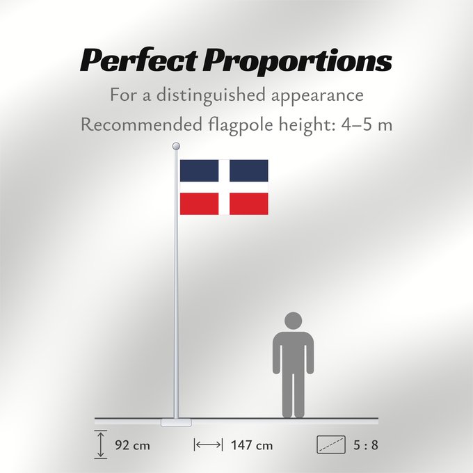 Flag Proportions: Dominican Republic up to 1844 Dominican Republic (up to 1844) République dominicaine (jusqu'en 1844) República Dominicana (hasta 1844) Dominikanische Republik (bis 1844) Repubblica Dominicana (fino al 1844) Historical flag of the Dominican Republic up t