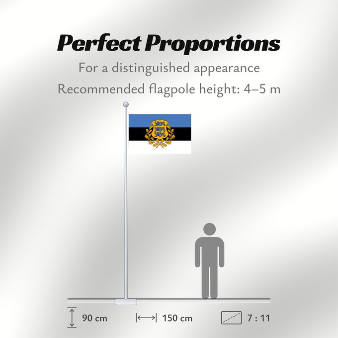 Flag Proportions: President of Estonia Presidential Standard of Estonia Étendard présidentiel de l'Estonie Estandarte Presidencial de Estonia Standarte des estnischen Präsidenten Stendardo presidenziale dell'Estonia