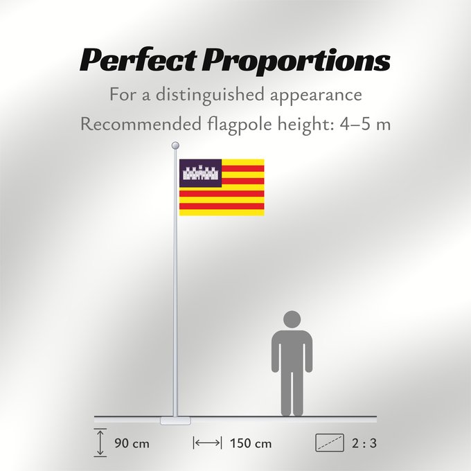 Flag Proportions: Balearic Islands Balearic Islands, Spain Îles Baléares, Espagne Islas Baleares, España Balearic Islands Isole Baleari Balearów, Hiszpania