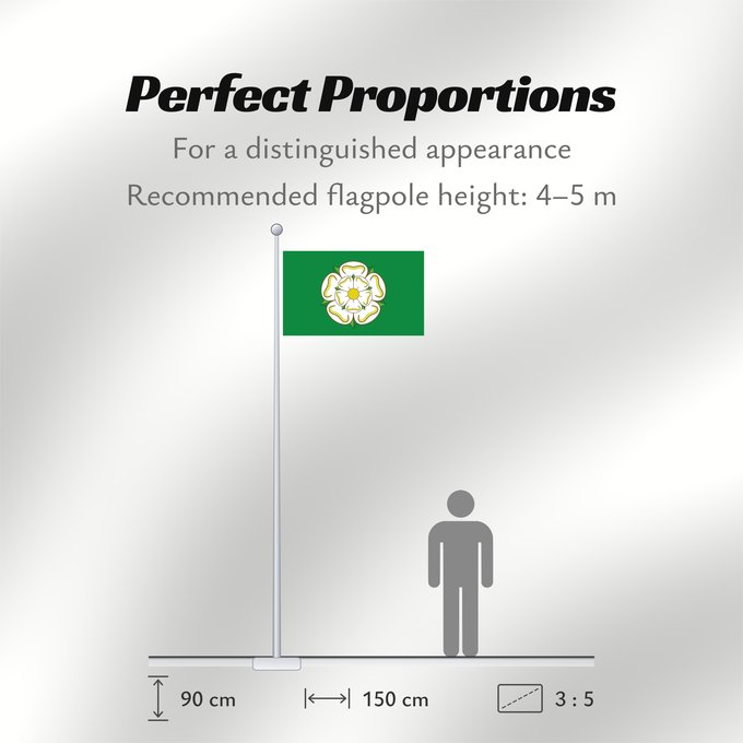 Flag Proportions: Unofficial county flag of North Yorkshire Unofficial County Flag of North Yorkshire - the White Rose of York on a green ground Yorkshire du nord Yorkshire del norte North Yorkshire Yorkshire del nord