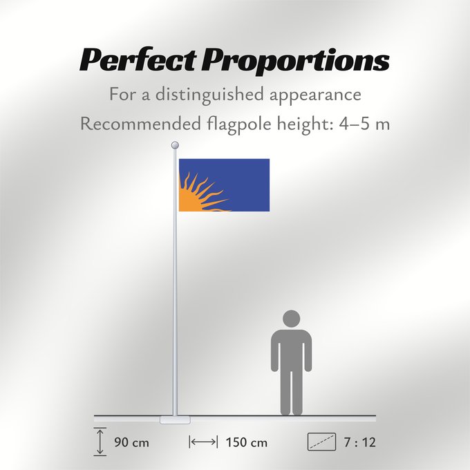Flag Proportions: Sunburst Modern design of the Irish nationalist Sunburst flag