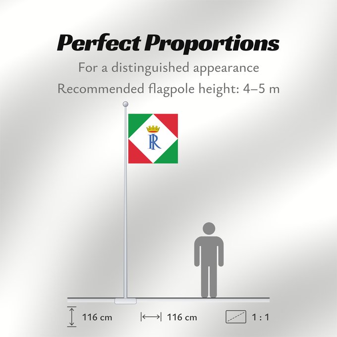 Flag Proportions: Standard of Former Presidents of Italy Standard of former presidents of the Republic of Italy Étendard des anciens présidents de l'Italie Estandarte de los expresidentes de Italia Standarte ehemaliger Präsidenten Italiens Stendardo ed insegna distintiva d