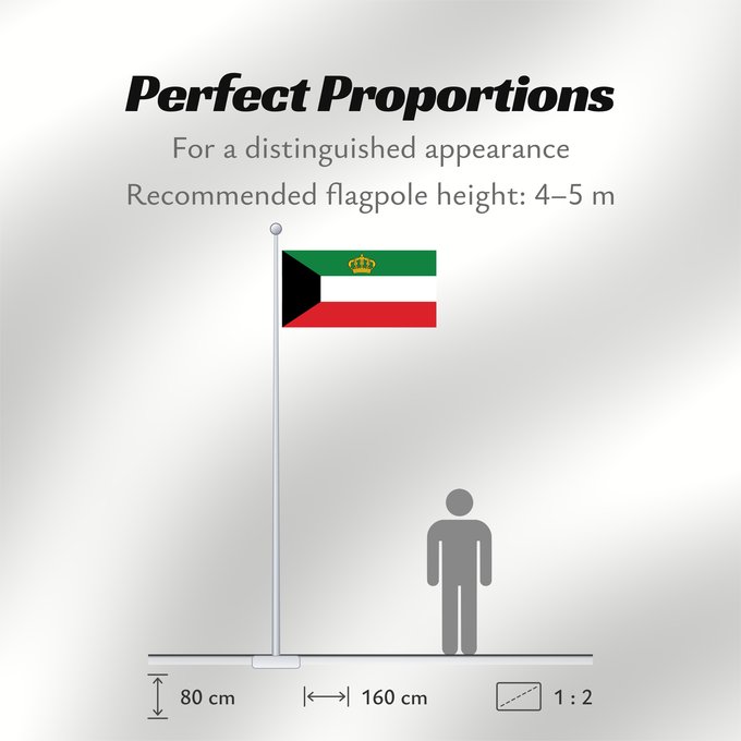 Flag Proportions: Standard of the Emir of Kuwait Étendard de l'Émir du Koweït Estandarte del Emir de Kuwait Standarte des Emirs von Kuwait Stendardo dell'Emir del Kuwait