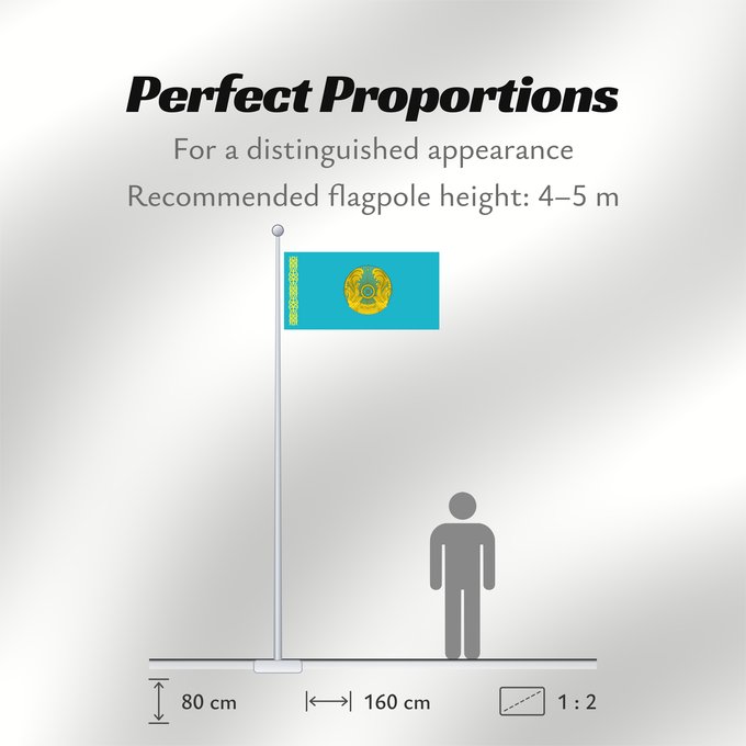 Flag Proportions: President of Kazakhstan Standard of the President of Kazakhstan Étendard présidentiel du Kazakhstan Estandarte presidencial de Kazajistán Standarte des Präsidenten von Kasachstan Stendardo presidenziale del Kazakistan Қазақстан президентінің байрағы Штанд