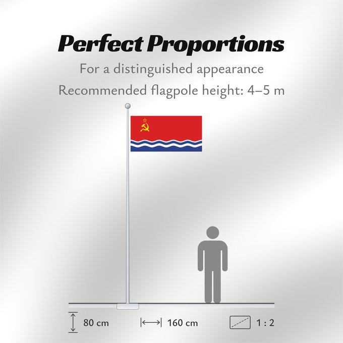 Flag Proportions: Latvian Soviet Socialist Republic 1953–1990 Latvian SSR RSS de Lettonie (1953–1990) RSS de Letonia (1953–1990) Lettische SSR (1953–1990) RSS Lettone (1953–1990) Latvijas PSR Флаг Латвийской ССР