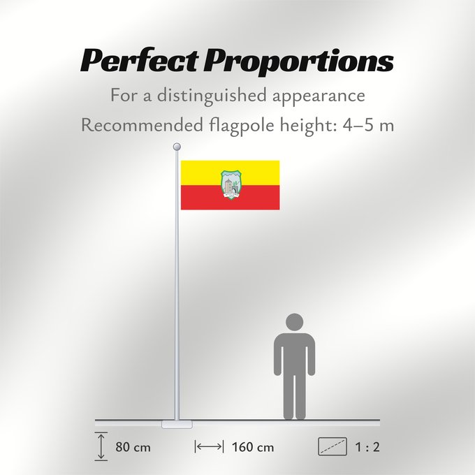 Flag Proportions: Kratovo Municipality, North Macedonia Kratovo Municipality, Macedonia Municipalité de Kratovo Municipio de Kratovo Gemeinde Kratovo Comune di Kratovo Знаме на Општина Кратово