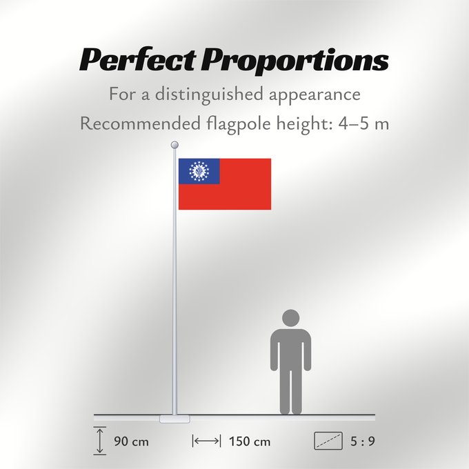 Flag Proportions: Myanmar  1974–2010	Myanmar  Burma  from 1974-2010	Birmanie  1974-2010	Myanmar (1974–2010)	Myanmar	Birmania  1974-2010	Mianmar  1974-2010	মায়ানমারের জাতীয় পতাকা	মায়ানমারর ফিরালহান  1974-2010	Σημαία της Μιανμάρ  1974-2010	Mjanmao  1974-2010	म्यान्मार का 