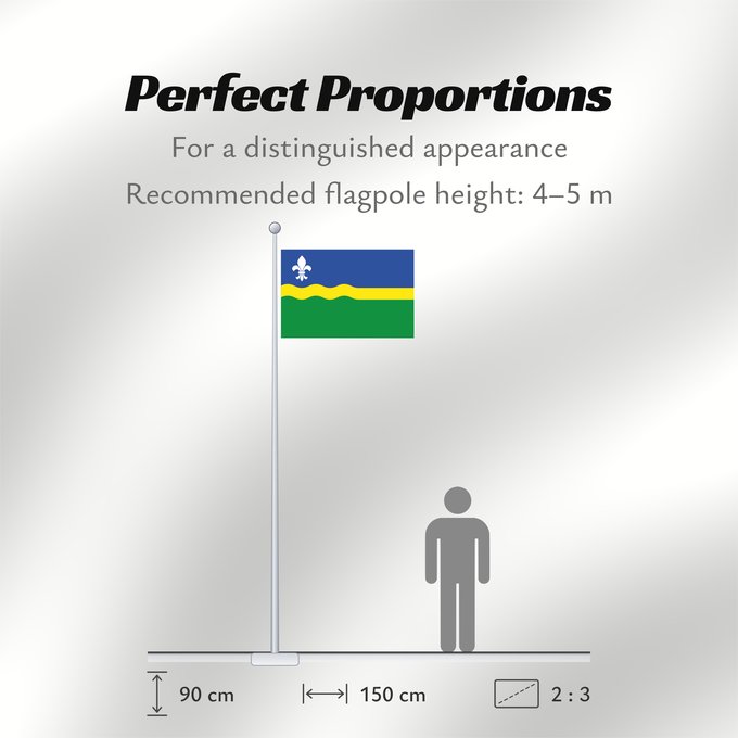 Flag Proportions: Flevoland	Flevoland 	Flevolanda	Fan Flevolân	Vlage van Flevolaand	Vlagge van Flevoland