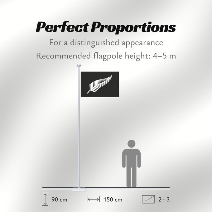Flag Proportions: Silver fern	A Silver Fern flag, a proposed new New Zealand	Silberfarn-Flagge