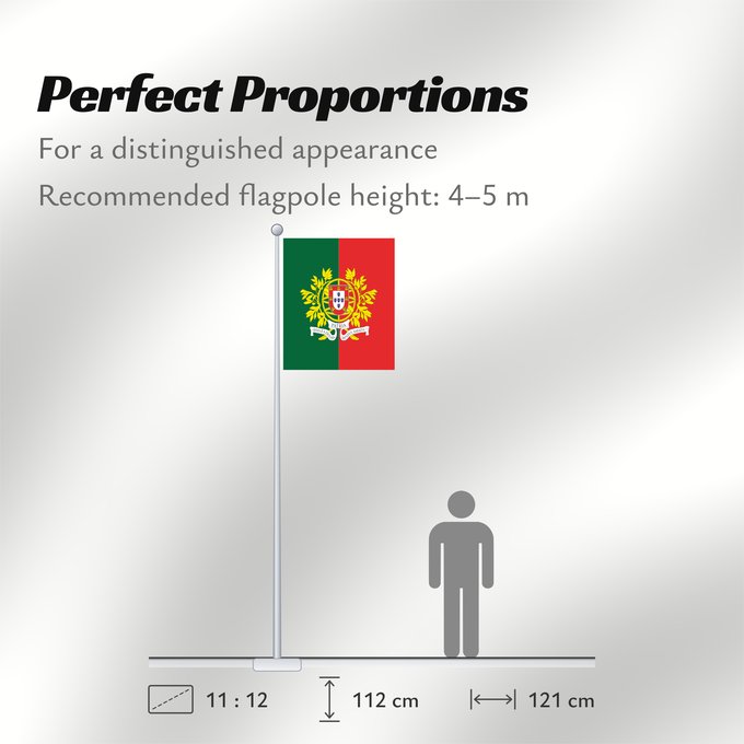 Flag Proportions: Military flag of Portugal	Military flag of Portugal  ratio 12 13