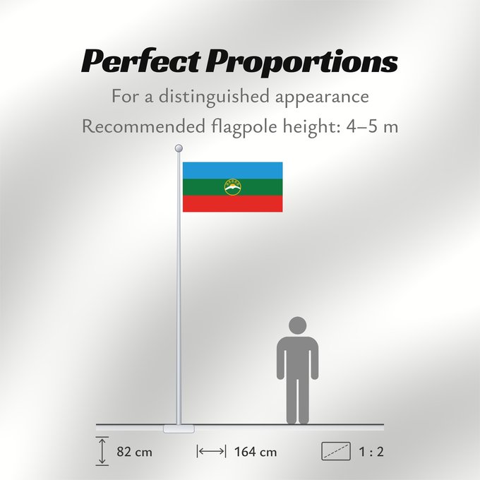 Flag Proportions: Karachay-Cherkessia Karachay-Cherkess Republic Karatchaïévo-Tcherkessie Karatschai-Tscherkessien Karachay-Circassia