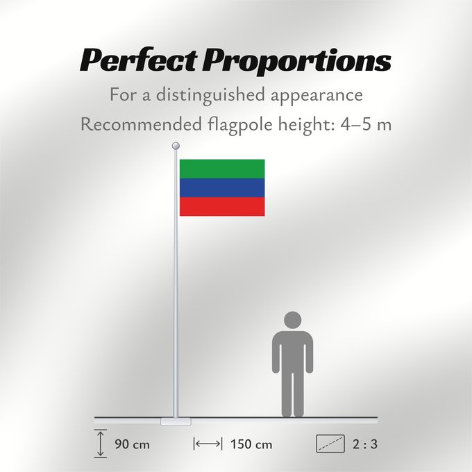 Flag Proportions: Dagestan Daghestan Daguestán Флаг Дагестана