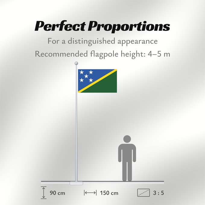 Flag Proportions: Solomon Islands	îles Salomon	Islas Salomón	Salomonen	Isole Salomone	Salomonseilanden	Ynysoedd Solomon	Oileán Sholamón	Brattagh ny h-Ellanyn Holomon	Ynysow Salamon	The Solomon Islands	Salomonovih otokih
