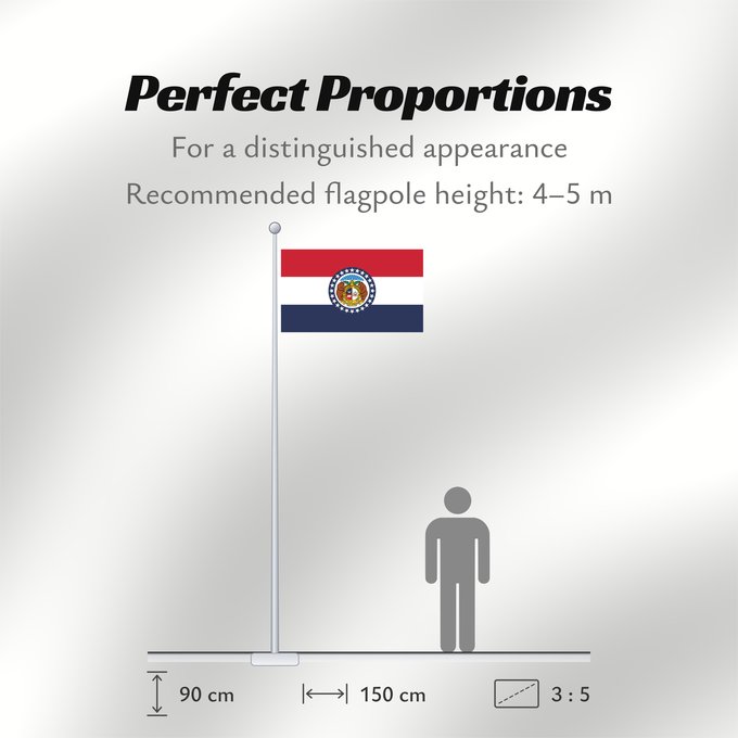Flag Proportions: Missouri Missouri, adopted in 1913 Misuri ᏨᎫᎵ ᎦᏓᏘ Ka hae Mikouli Missuriae Mizoowii Hahoodzo bidah naatʼaʼí Флаг Миссури Američke savezne države Missouri