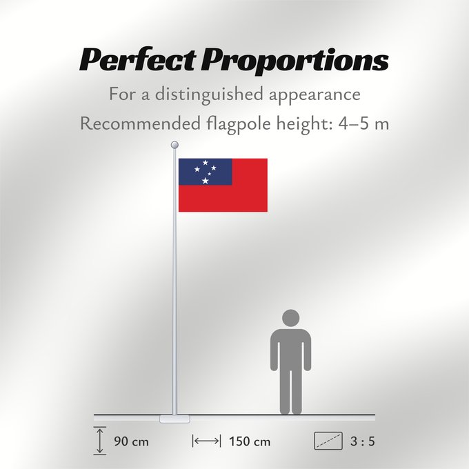 Flag Proportions: Samoa Pīwari o Hāmoa Samoe Fu‘a o Sāmoa