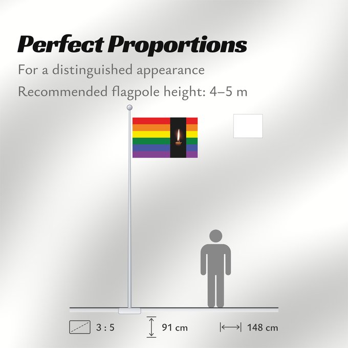 Flag Proportions: Gay mourning Combination of gay pride flag and burning candle