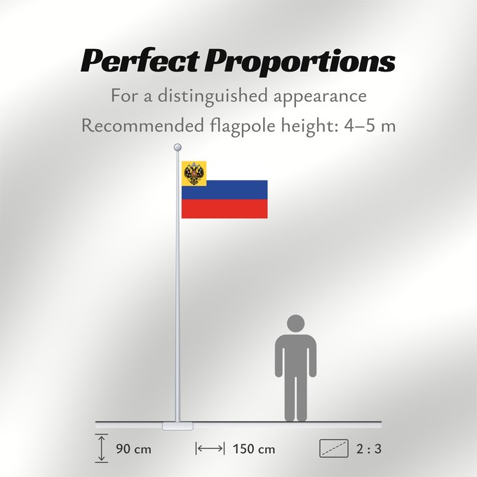 Flag Proportions: Russian Empire for private use 1914–1917 Russian Empire for private use (1914–1917) Empire russe pour usage privé (1914–1917) Imperio ruso para uso privado (1914–1917) Russisches Kaiserreich zur privaten Nutzung (1914–1917) Impero russo per uso privato (