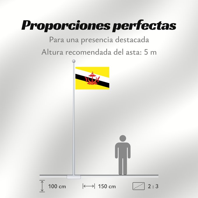 Proporciones de la bandera: Brunei Brunei Darussalam Brunéi علم بروناي Bruneis Brunein 브루나이의 국기 Bruney Brunei / بنديرا بروني ဘရူနိုင်းနိုင်ငံ၏ အလံတော် Флаг Брунея Bruneja புரூணை கொடி ธงชาติบรูไนดารุสซาลาม Watawat Brunay Cờ Brunei 文莱国旗