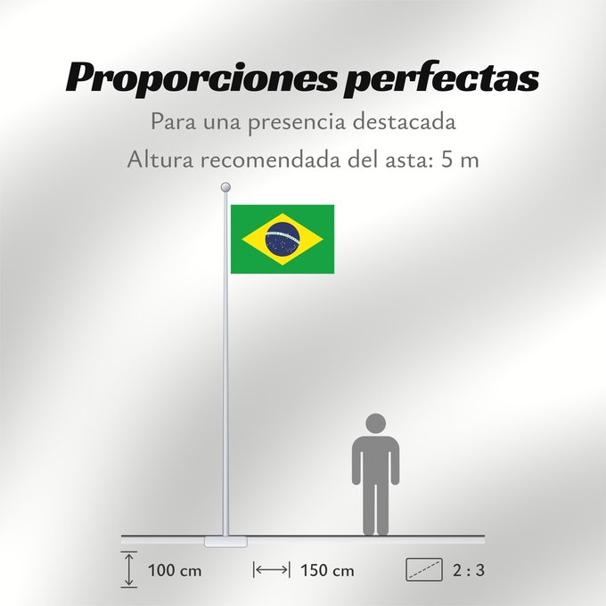 Proporciones de la bandera: Brazil	Brésil	Brasil	Brasilien	Brasile