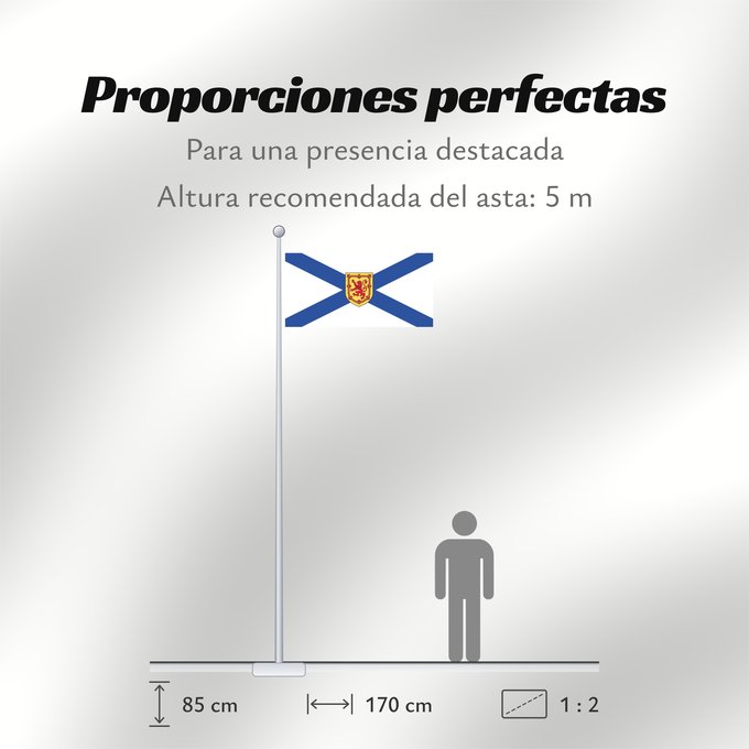 Proporciones de la bandera: Nova Scotia	Nouvelle-Écosse	Nueva Escocia	Banniel proviñs Skos-Nevez  Nova Scotia