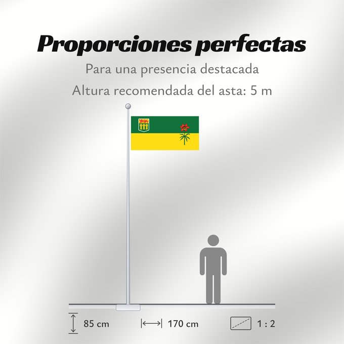 Proporciones de la bandera: Saskatchewan Banniel proviñs Saskatchewan, Kanada