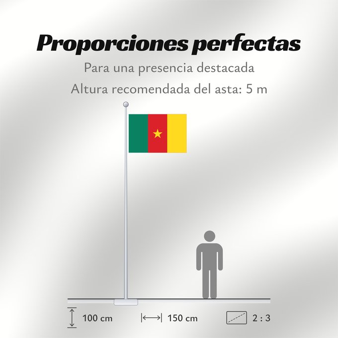 Proporciones de la bandera: Cameroon	Cameroun	Camerún	Kamerun	Camerun	ক্যামেরুনের পতাকা।	Kamerunu	Kameruno	پرچم کامرون	Fändel vum Kamerun	Знаме на Камерун	Camerunului	Kameruna	Kameruns