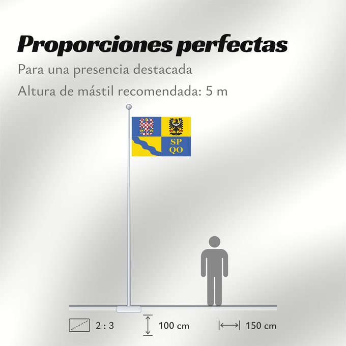 Proporciones de la bandera: Olomouc Region Région d'Olomouc Región de Olomouc Region Olomouc Olomouckého kraje