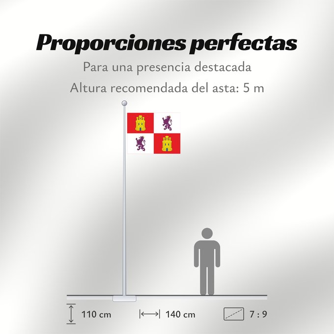 Proporciones de la bandera: Castile and León	Autonomous community of Castile and León	Castille-et-León	Comunidad autónoma de Castilla y León	Kastilien und León	Castiglia e León