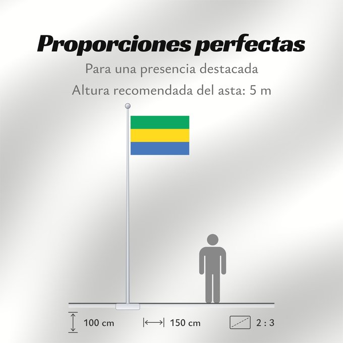 Proporciones de la bandera: Gabon	Gabón	Gabun	Gabão	علم جمهوريةالغابون	Banniel Gabon	Gabons	Gabono	Gabongo bandera	پرچم گابن	Drapél du Gabon	Dalapo ya Ngabu	Bɛndɛ́lɛ ya Gabɔ́	Bendêre tî Gaböon