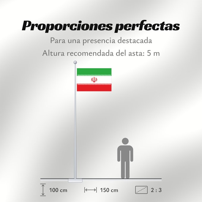 Proporciones de la bandera: Iran	Irán