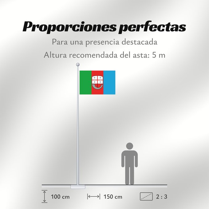 Proporciones de la bandera: Liguria Italian region Liguria ligure Ligurien Regione italiana Liguria