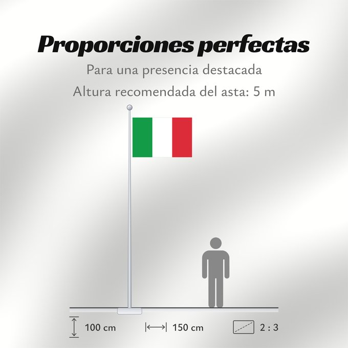 Proporciones de la bandera: Italy	Italie	Italia	Italien