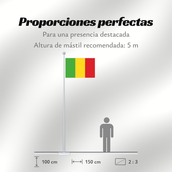 Proporciones de la bandera: Mali	Malí	علم مالي	Mali finifana	Malija	Raaya bu Mali