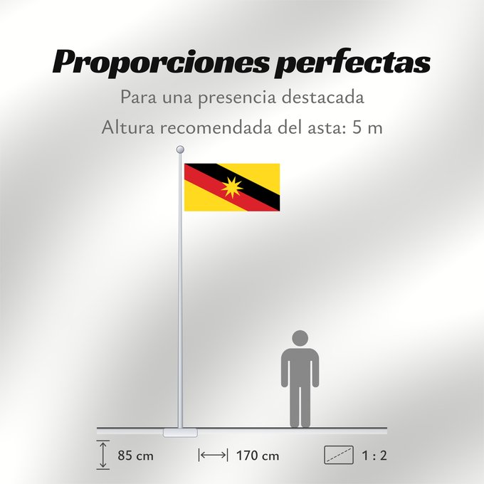 Proporciones de la bandera: Sarawak	Malaysian state of Sarawak	Sarawak 