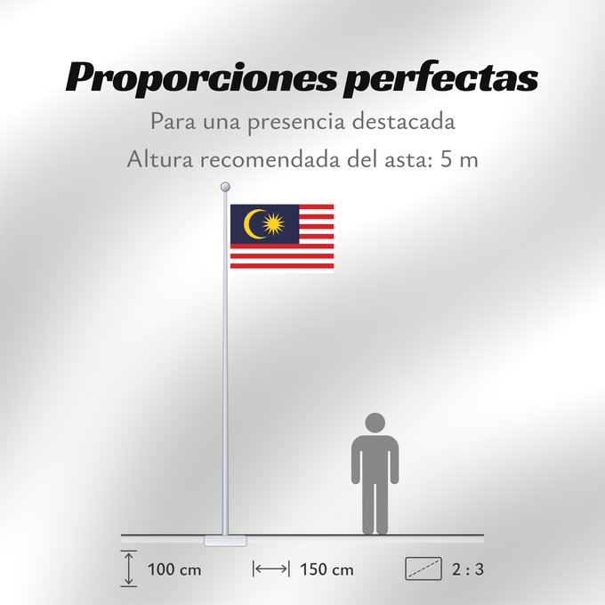 Proporciones de la bandera: Malaysia	Malaysia – Jalur Gemilang  Stripes of Glory	Malaisie	Malasia	علم ماليزيا	Malaysia / بنديرا مليسيا	Malajzio	Malaisia lipp	Watawat ng Malaysia	​Mâ-lòi-sî-â koet-khì	馬来西亜の国旗	ទង់ជាតិម៉ាឡេស៊ី	Malaysi	ທຸງຊາດມາເລເຊຍ	​馬來西亞之國旗	Malaysia – Jalur Gemilang / 