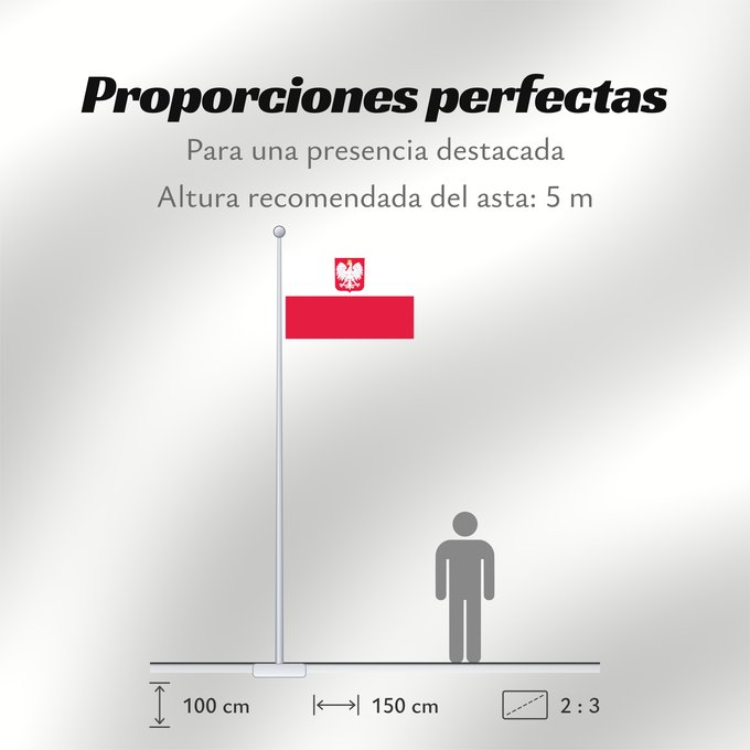Proporciones de la bandera: Poland Poland Pologne Polonia Polen