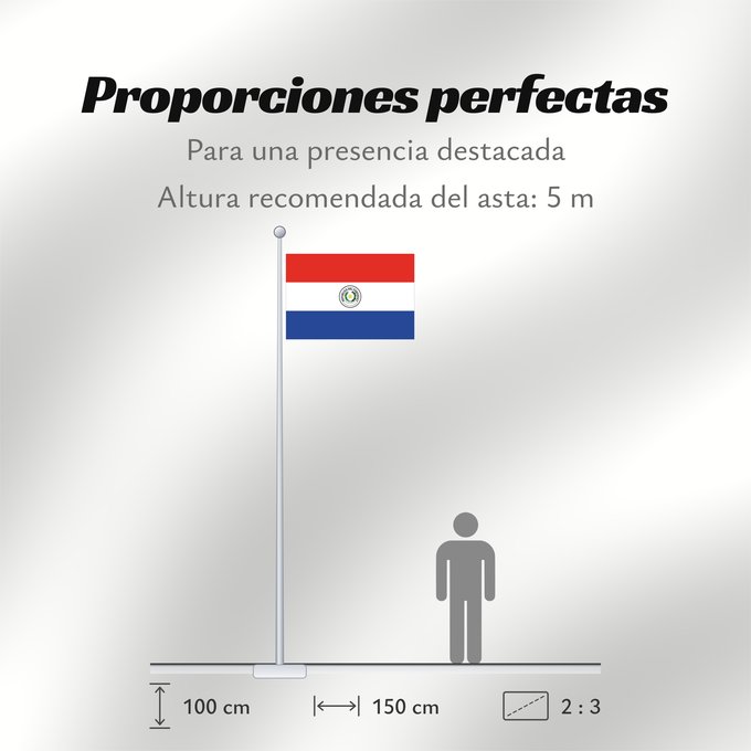 Proporciones de la bandera: Paraguay	Paraguay  obverse	علم باراغواي	پرچم پاراگوئه  روی پرچم	Флаг Парагвая