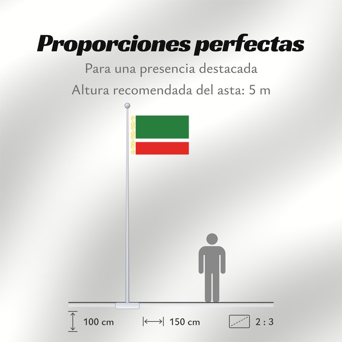 Proporciones de la bandera: Chechen Republic	Chechenia	Tschetschenische	Cecenia	Байракх Нохчийн Республикан	Флаг Чеченской Республики	Парчами Ҷумҳурии Чеченистон	Стяг Чеченської Республіки Російської Федерації