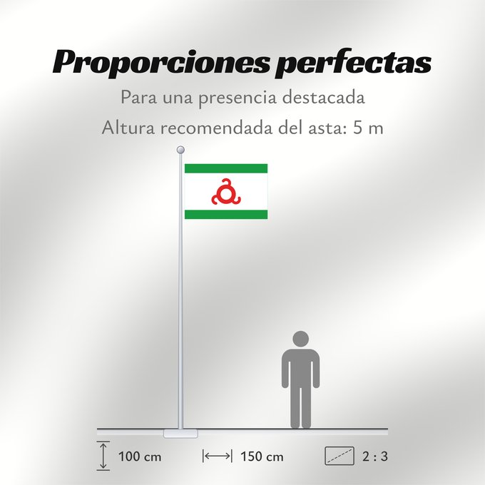 Proporciones de la bandera: Ingushetia Republic of Ingushetia Inguschetien Inguscezia Флаг Ингушетии