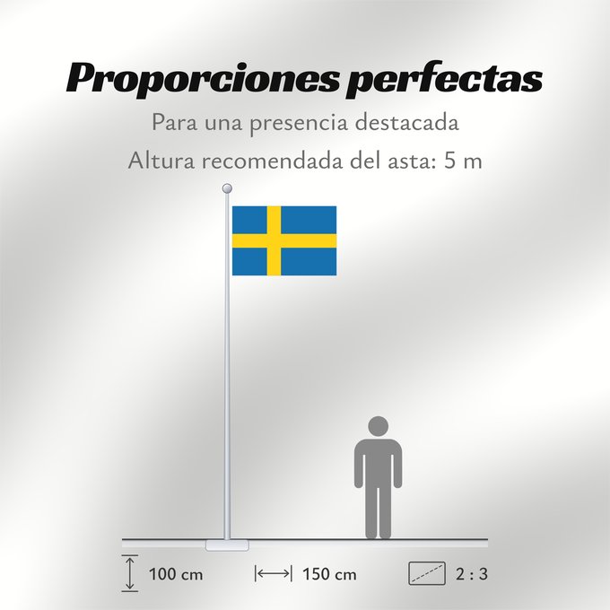 Proporciones de la bandera: Sweden	Suède	Suecia	Schweden	Svezia